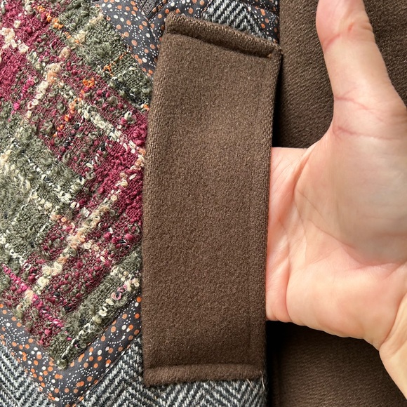 Koos Van Den Akker Vintage Patchwork Coat Wool Sz 10 Brown Floral Boho 70’s - Picture 10 of 16
